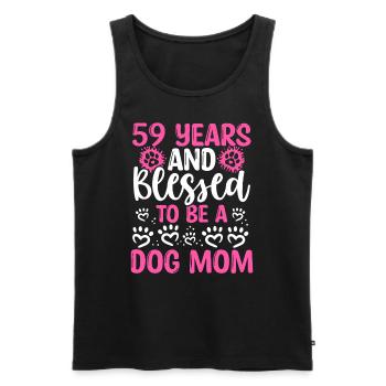 59 Birthday Blessed Dog Mom 59 Year Old Dog Mother - Männer Premium Bio Tank Top - Schwarz - Vorne - Michal (187cm)