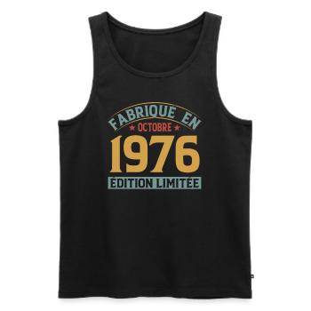 Fabriqué En Octobre 1976 Édition Limitée - Débardeur bio Premium Homme - noir - Devant - Michal (187cm)