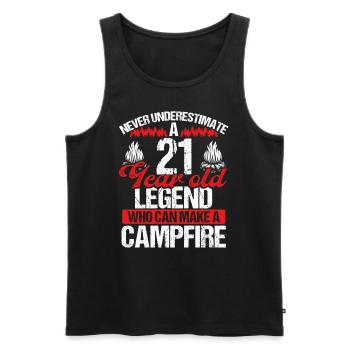 21 Year Old Camper Scouting Scout 21 Birthday - Men's Premium Organic Tank Top - black - Front - AI Model Male 178 light (178cm)
