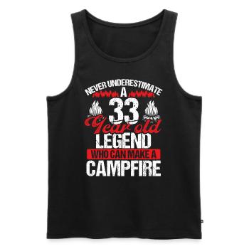 33 Year Old Camper Scouting Scout 33 Birthday - Men's Premium Organic Tank Top - black - Front - Michal (187cm)