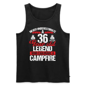 36 Year Old Camper Scouting Scout 36 Birthday - Men's Premium Organic Tank Top - black - Front - AI Model Male 178 light (178cm)