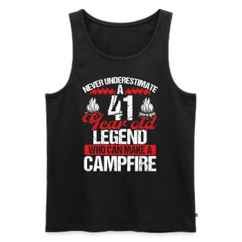 41 Year Old Camper Scouting Scout 41 Birthday - Men's Premium Organic Tank Top - black - Front - Michal (187cm)