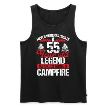 55 Year Old Camper Scouting Scout 55 Birthday - Men's Premium Organic Tank Top - black - Front - AI Model Male 178 light (178cm)
