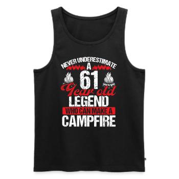61 Year Old Camper Scouting Scout 61 Birthday - Men's Premium Organic Tank Top - black - Front - AI Model Male 178 light (178cm)