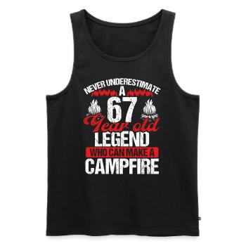67 Year Old Camper Scouting Scout 67 Birthday - Men's Premium Organic Tank Top - black - Front - AI Model Male 178 light (178cm)