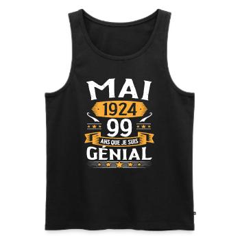 Mai 1924 99 Ans Que Je Suis Génial Anniversaire - Débardeur bio Premium Homme - noir - Devant - Michal (187cm)