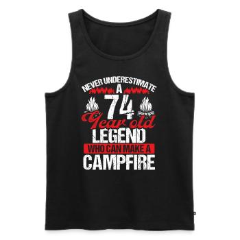 74 ans Camper Scout scout 74 anniversaire - Débardeur bio Premium Homme - noir - Devant - Michal (187cm)
