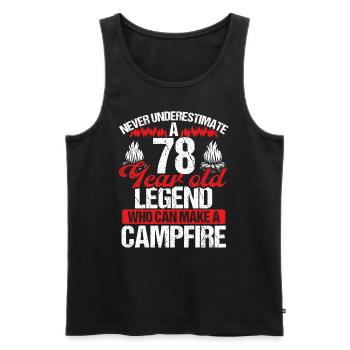 78 ans Camper Scout scout 78 anniversaire - Débardeur bio Premium Homme - noir - Devant - AI Model Male 178 light (178cm)