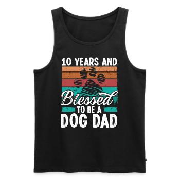 10 Year Old Dog Dad 10 Birthday Retro Dog Father - Männer Premium Bio Tank Top - Schwarz - Vorne - Michal (187cm)