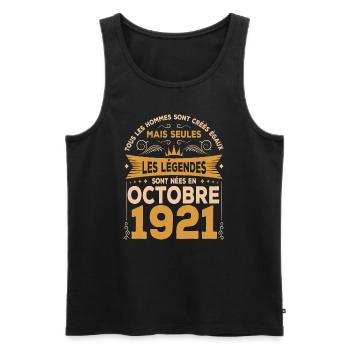 Les Légendes Sont Nées En Octobre 1921 - Débardeur bio Premium Homme - noir - Devant - Michal (187cm)