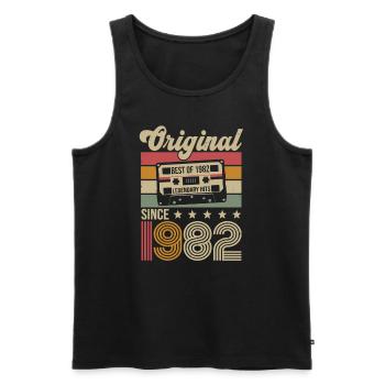 Vintage Geburtstag Original Geschenkidee 1982 - Männer Premium Bio Tank Top - Schwarz - Vorne - Michal (187cm)