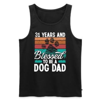 31 Year Old Dog Dad 31 Birthday Retro Dog Father - Men's Premium Organic Tank Top - black - Front - Michal (187cm)