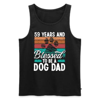 59 Year Old Dog Dad 59 Birthday Retro Dog Father - Männer Premium Bio Tank Top - Schwarz - Vorne - Michal (187cm)