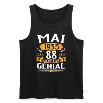 Mai 1935 88 Ans Que Je Suis Génial Anniversaire - Débardeur bio Premium Homme - noir - Devant - Michal (187cm)