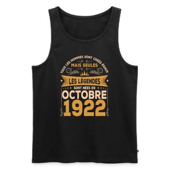 Les Légendes Sont Nées En Octobre 1922 - Débardeur bio Premium Homme - noir - Devant - Michal (187cm)