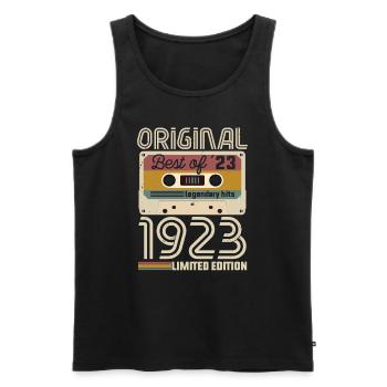 Vintage Geburtstag Original Geschenkidee 1923 - Männer Premium Bio Tank Top - Schwarz - Vorne - AI Model Male 178 light (178cm)
