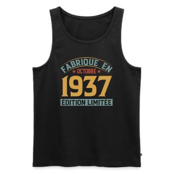 Fabriqué En Octobre 1937 Édition Limitée - Débardeur bio Premium Homme - noir - Devant - Michal (187cm)