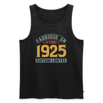 Fabriqué En Octobre 1925 Édition Limitée - Débardeur bio Premium Homme - noir - Devant - Michal (187cm)