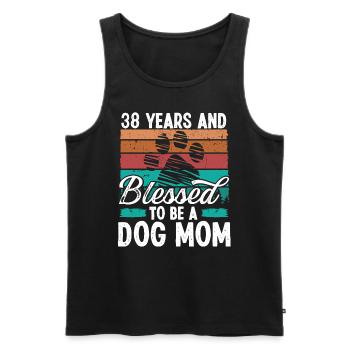 38 Year Old Dog Mom 38 Birthday Retro Dog Mother - Männer Premium Bio Tank Top - Schwarz - Vorne - Michal (187cm)