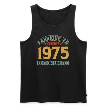 Fabriqué En Octobre 1975 Édition Limitée - Débardeur bio Premium Homme - noir - Devant - Michal (187cm)