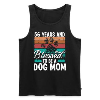 56 Year Old Dog Mom 56 Birthday Retro Dog Mother - Männer Premium Bio Tank Top - Schwarz - Vorne - Michal (187cm)