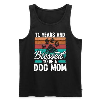 71 Year Old Dog Mom 71 Birthday Retro Dog Mother - Men's Premium Organic Tank Top - black - Front - Michal (187cm)