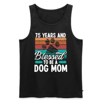 75 Year Old Dog Mom 75 Birthday Retro Dog Mother - Men's Premium Organic Tank Top - black - Front - AI Model Male 178 light (178cm)