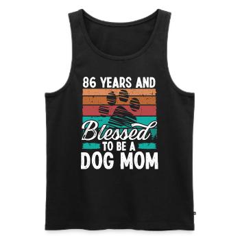 86 Year Old Dog Mom 86 Birthday Retro Dog Mother - Men's Premium Organic Tank Top - black - Front - Michal (187cm)