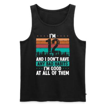 12 Year Old Birthday Funny Humor 12 Birthday - Männer Premium Bio Tank Top - Schwarz - Vorne - Michal (187cm)