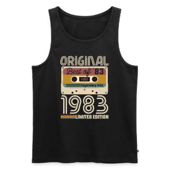 Vintage Birthday Original Gift Idea 1983 - Men's Premium Organic Tank Top - black - Front - Michal (187cm)