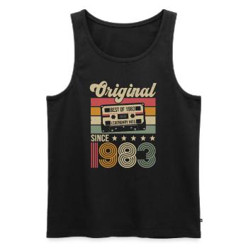 Vintage Birthday Original Gift Idea 1983 - Men's Premium Organic Tank Top - black - Front - Michal (187cm)