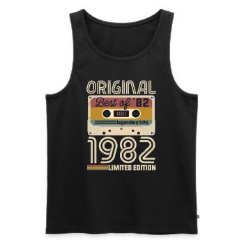 Vintage Geburtstag Original Geschenkidee 1982 - Männer Premium Bio Tank Top - Schwarz - Vorne - Michal (187cm)