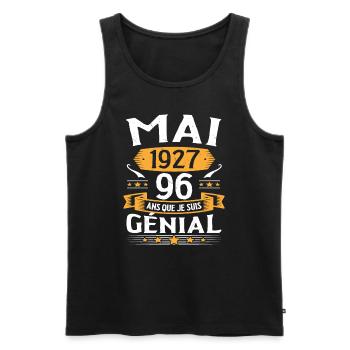 Mai 1927 96 Ans Que Je Suis Génial Anniversaire - Débardeur bio Premium Homme - noir - Devant - Michal (187cm)
