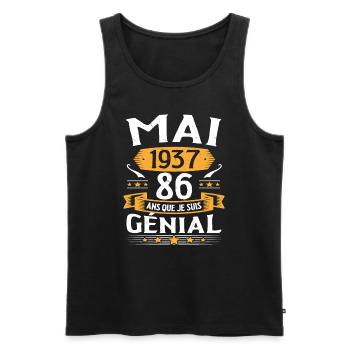Mai 1937 86 Ans Que Je Suis Génial Anniversaire - Débardeur bio Premium Homme - noir - Devant - Michal (187cm)