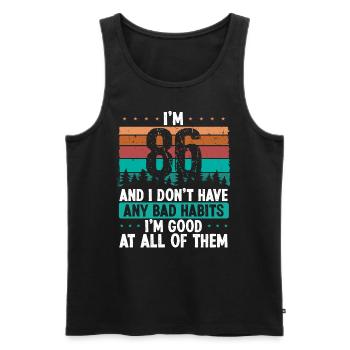 86 Year Old Birthday Funny Humor 86 Birthday - Men's Premium Organic Tank Top - black - Front - AI Model Male 178 light (178cm)