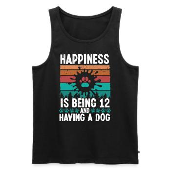 12 Year Old Happiness Dog Dad 12 Birthday Dog Mom - Männer Premium Bio Tank Top - Schwarz - Vorne - Michal (187cm)