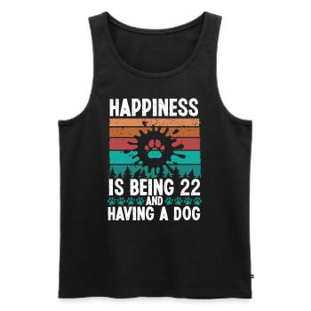 22 Year Old Happiness Dog Dad 22 Birthday Dog Mom - Men's Premium Organic Tank Top - black - Front - Michal (187cm)