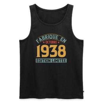 Fabriqué En Octobre 1938 Édition Limitée - Débardeur bio Premium Homme - noir - Devant - Michal (187cm)