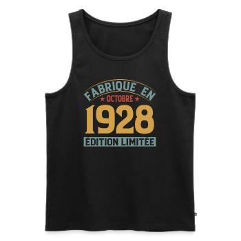 Fabriqué En Octobre 1928 Édition Limitée - Débardeur bio Premium Homme - noir - Devant - AI Model Male 178 light (178cm)