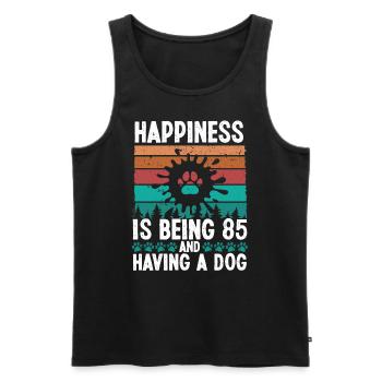 85 Year Old Happiness Dog Dad 85 Birthday Dog Mom - Männer Premium Bio Tank Top - Schwarz - Vorne - Michal (187cm)