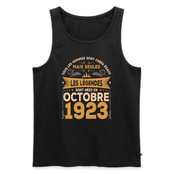 Les Légendes Sont Nées En Octobre 1923 - Débardeur bio Premium Homme - noir - Devant - Michal (187cm)