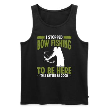 Bowfisher I stopped Bowfishing to be here Airboat - Men's Premium Organic Tank Top - black - Front - Michal (187cm)
