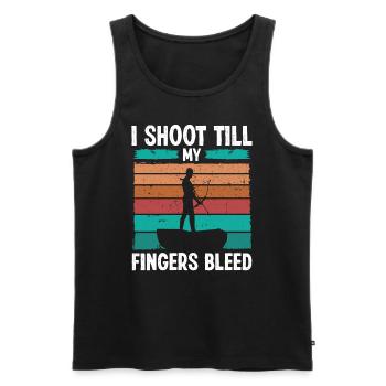 Bowfishing till my Fingers bleed Airboat Bowfisher - Men's Premium Organic Tank Top - black - Front - Michal (187cm)