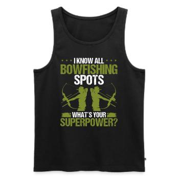 Bowfisher Fisherman Airboat Bowfishing Spot - Männer Premium Bio Tank Top - Schwarz - Vorne - AI Model Male 178 light (178cm)