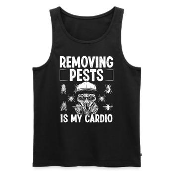 Pest Control Technician Pests is my Cardio Bugs - Men's Premium Organic Tank Top - black - Front - AI Model Male 178 light (178cm)