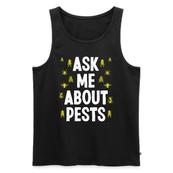 Pest Control Technician Ask me about Pests - Men's Premium Organic Tank Top - black - Front - AI Model Male 178 light (178cm)