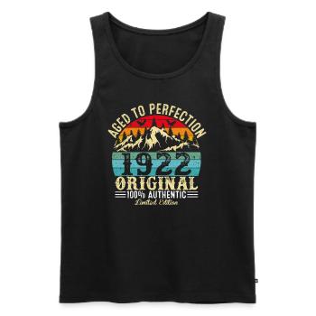 Aged to perfection 1922 Original - Men's Premium Organic Tank Top - black - Front - AI Model Male 178 light (178cm)