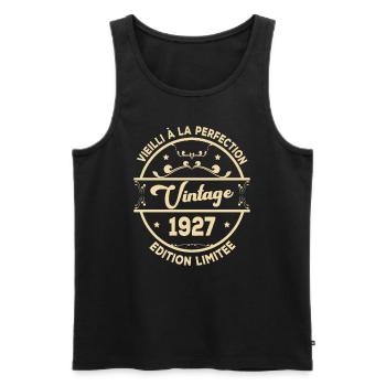 Vintage 1927 Idée Cadeau D Anniversaire Rétro 1927 - Débardeur bio Premium Homme - noir - Devant - Michal (187cm)