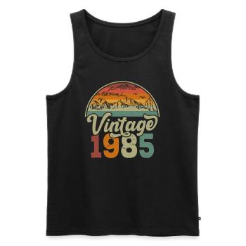 Vintage 1985 - Débardeur bio Premium Homme - noir - Devant - Michal (187cm)