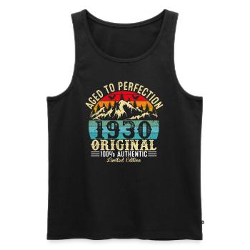 Aged to perfection 1930 Original - Men's Premium Organic Tank Top - black - Front - AI Model Male 178 light (178cm)